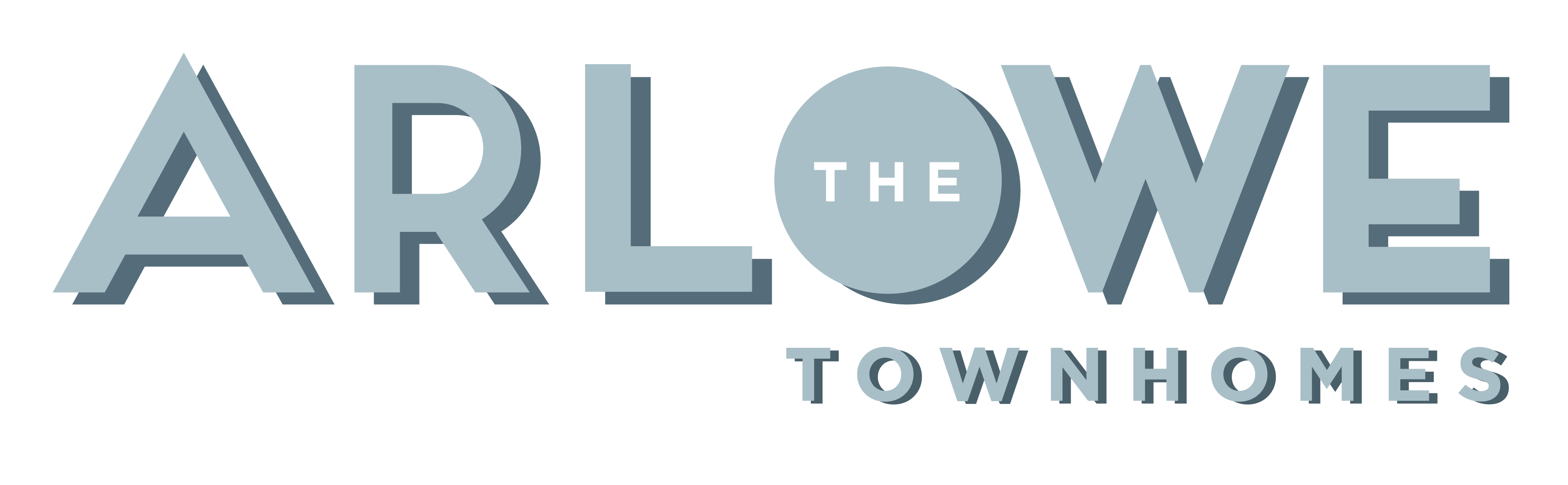 The image shows a logo with the text "ARLOWE THE TOWNHOMES".